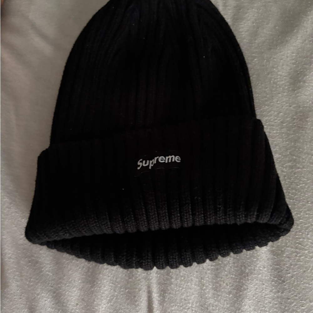 Supreme Black Cotton Beanie
